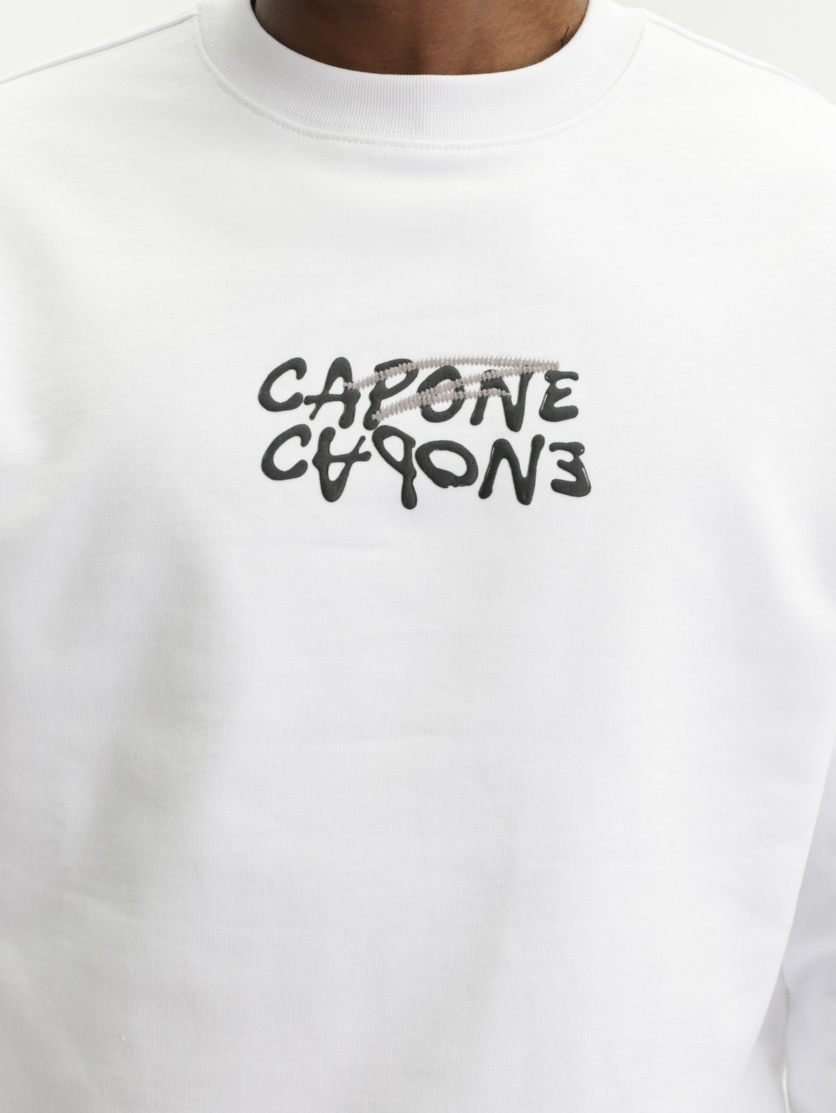 Designer Capone Capone Sweater Double Logo White - AL Capone Premium