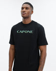 Capone T-Shirt Logo Black-Aqua
