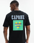 Capone T-Shirt Logo Black-Aqua-Lilac