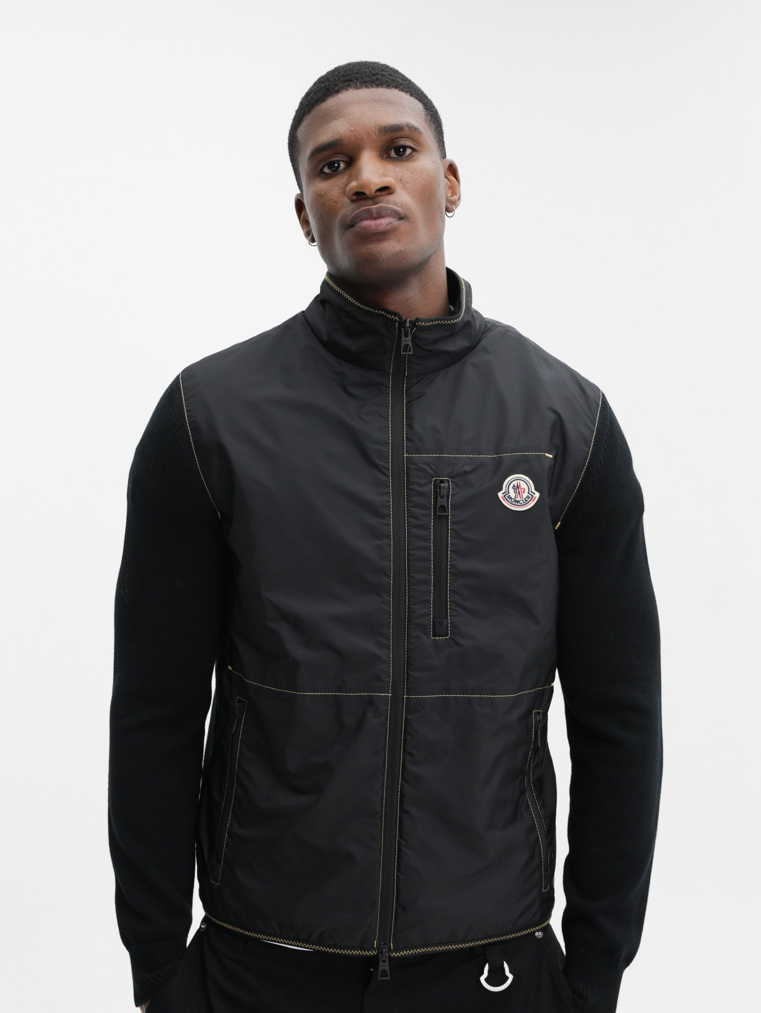 MONCLER BLACKジップアップジャケット Moncler ジップアップ シャツジャケット | ブラック | FARFETCH JP