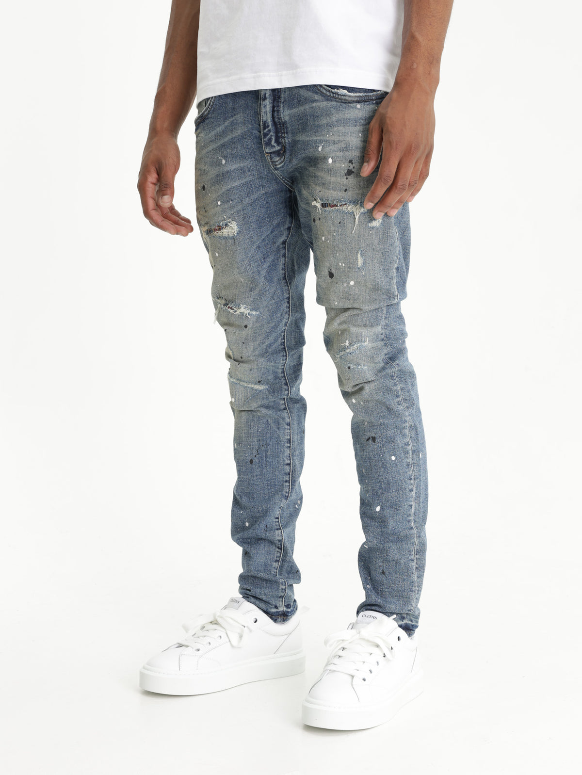 Purple Jeans Low Rise Skinny Mild Indigo