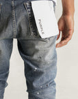 Purple Jeans Low Rise Skinny Mild Indigo