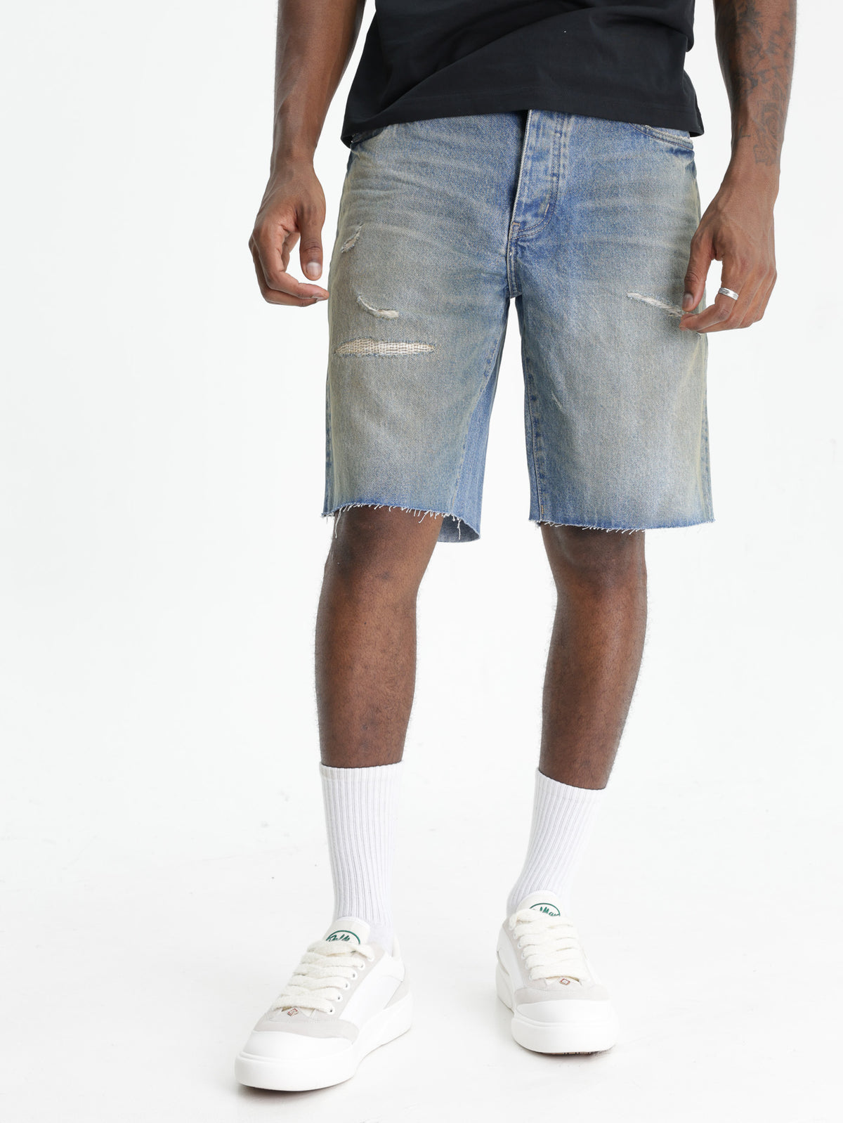 Purple Shorts Denim Mid Indigo