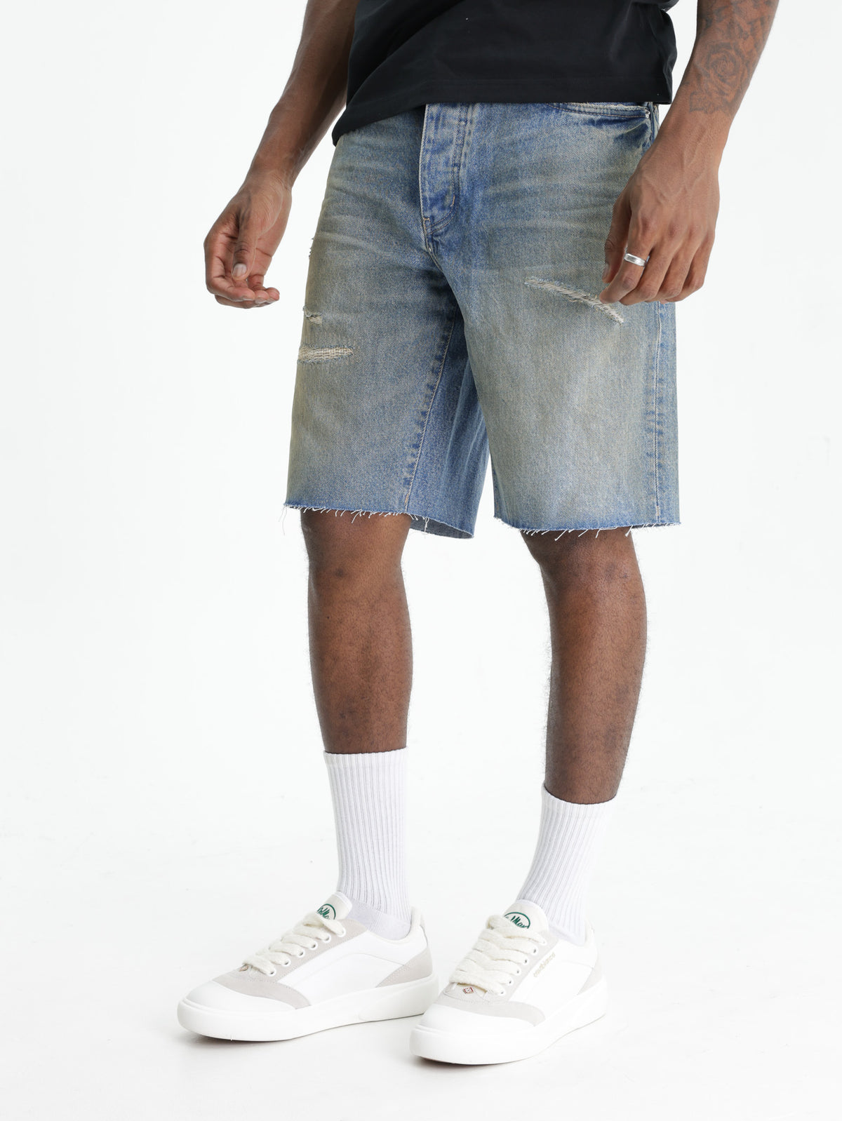 Purple Shorts Denim Mid Indigo