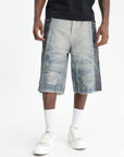 Purple Shorts Wide Leg Light/Mid Indigo