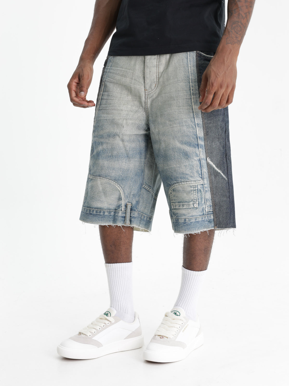 Purple Shorts Wide Leg Light/Mid Indigo