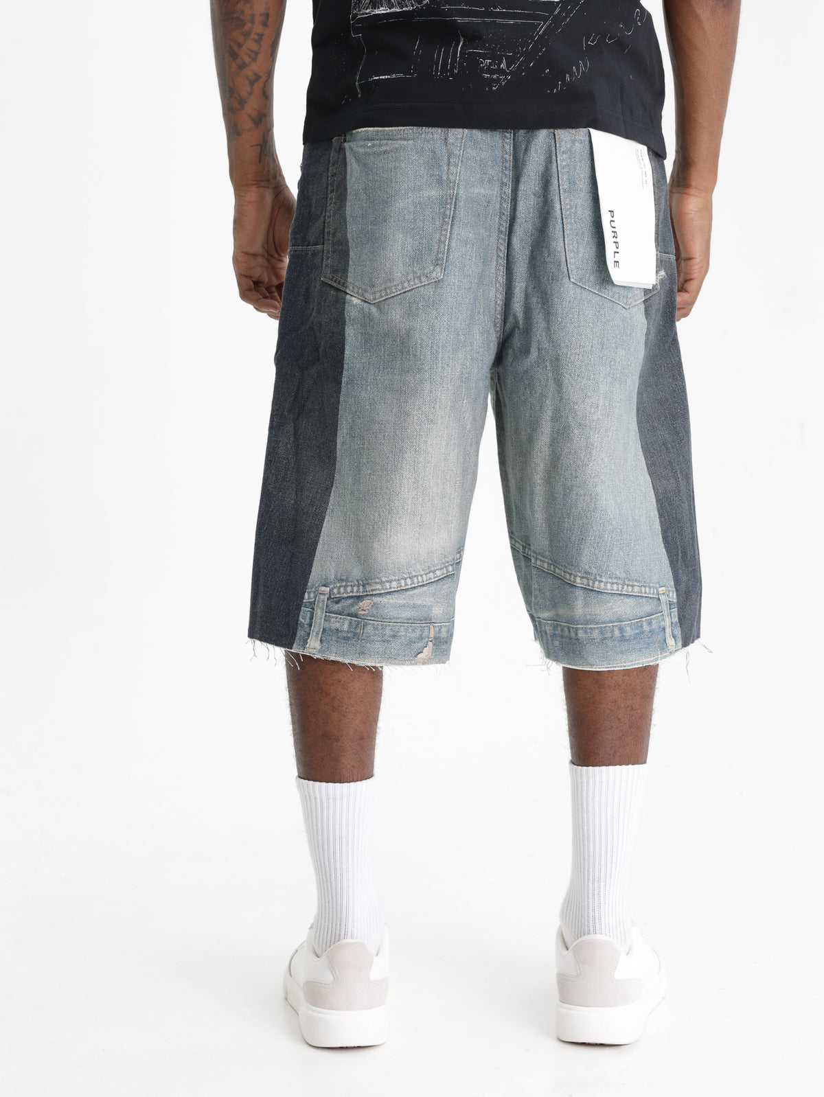 Purple Shorts Wide Leg Light/Mid Indigo