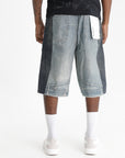 Purple Shorts Wide Leg Light/Mid Indigo