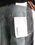 Purple Shorts Wide Leg Light/Mid Indigo