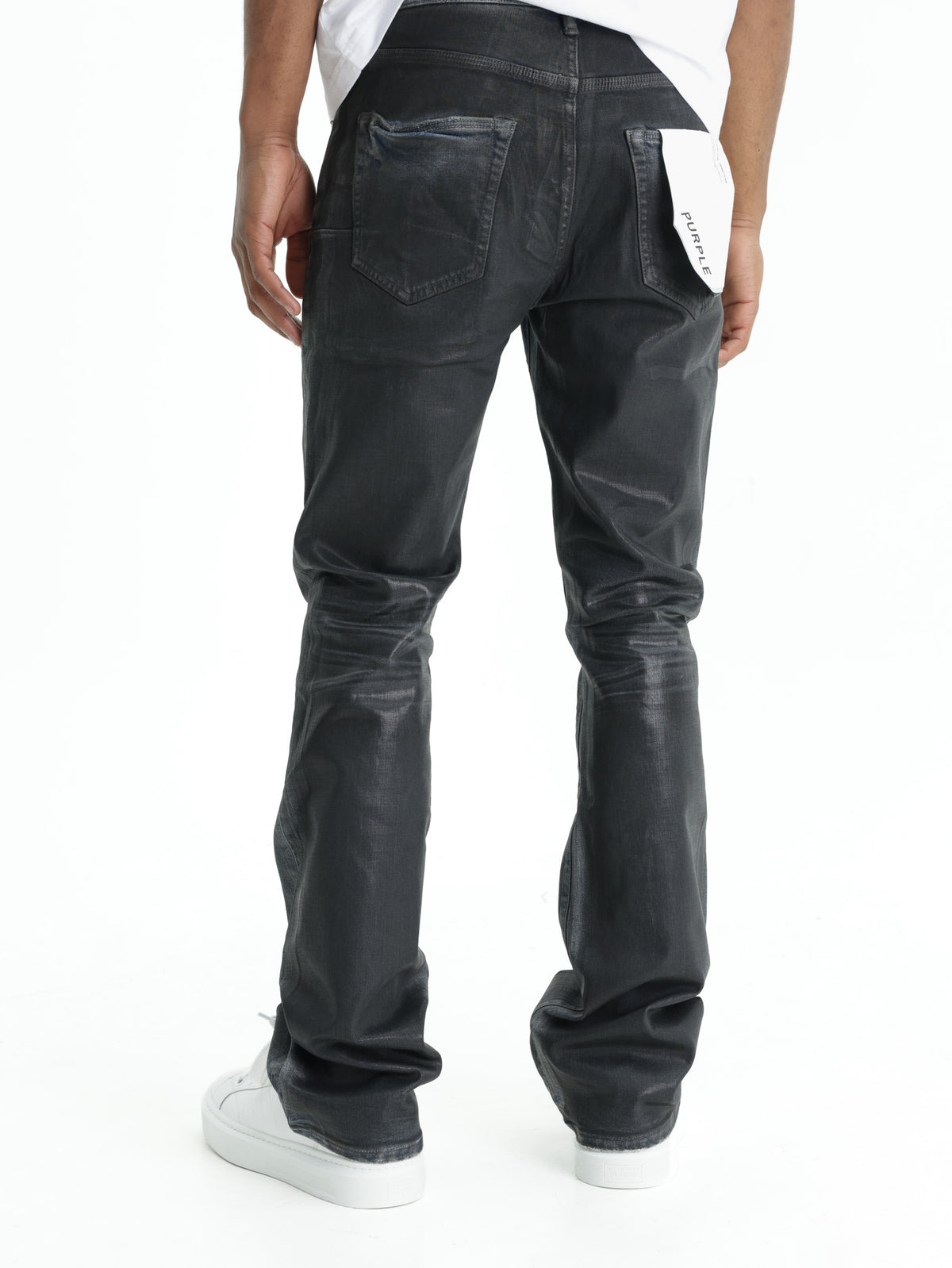 Purple Jeans Low Rise Slim Flare Dirty Coated