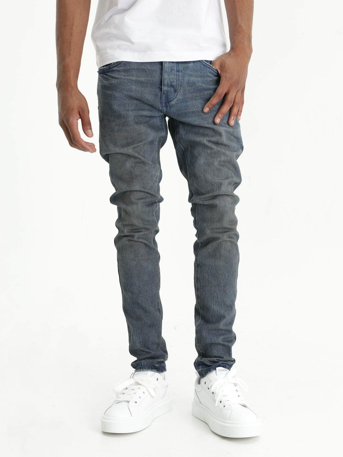 Purple Jeans Low Rise Skinny Mid Indigo