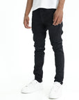Purple Jeans Knee Slit Rinse Slim Black