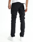 Purple Jeans Knee Slit Rinse Slim Black