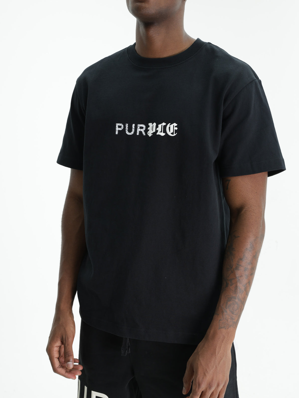 Purple T-Shirt Half &amp; Half Black
