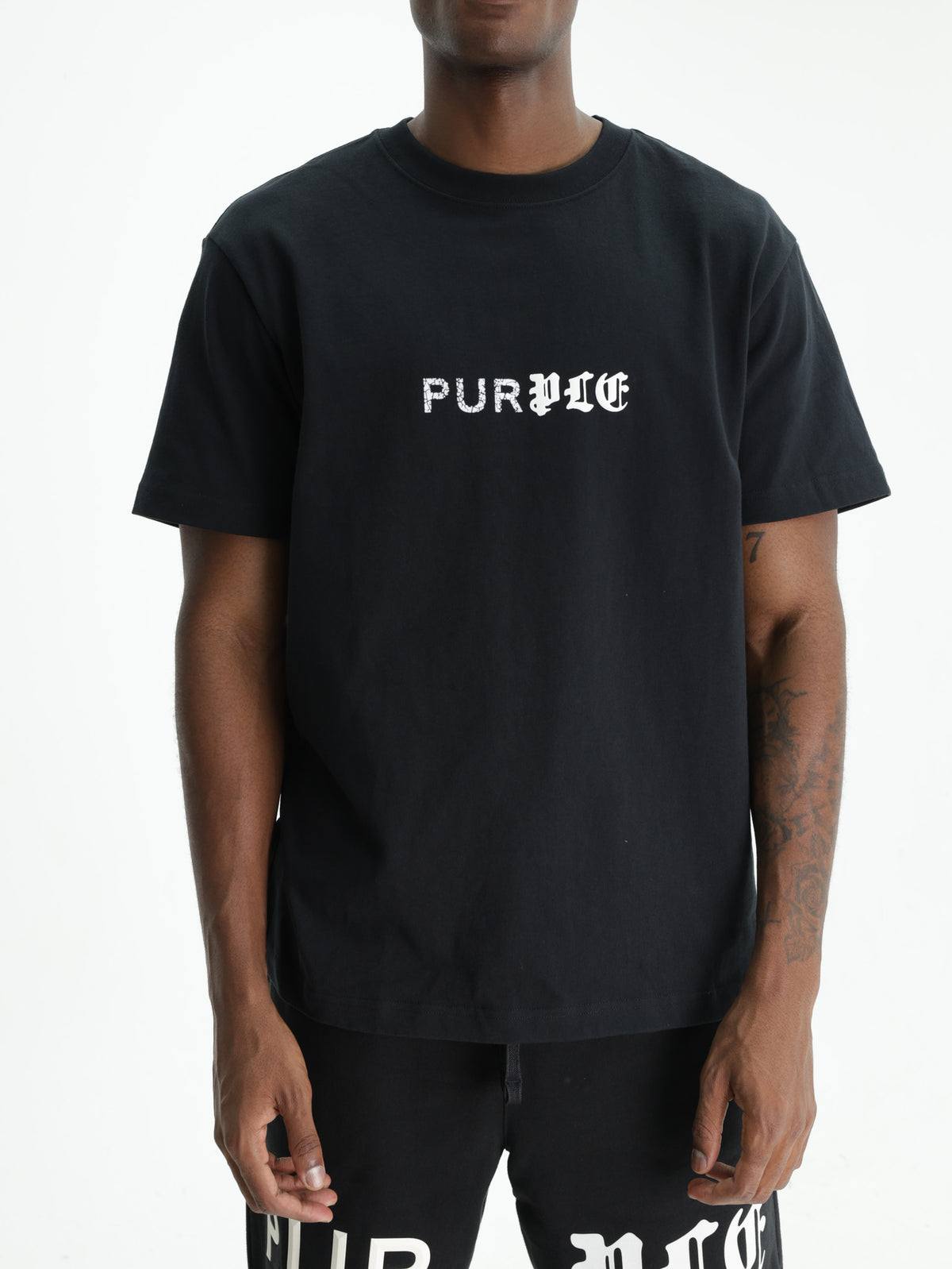 Purple T-Shirt Half &amp; Half Black