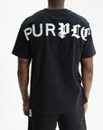 Purple T-Shirt Half & Half Black
