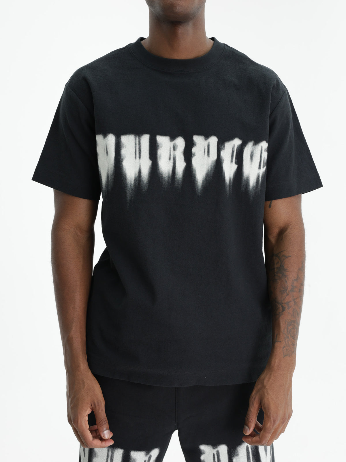 Purple T-Shirt Smudged Gothic Black