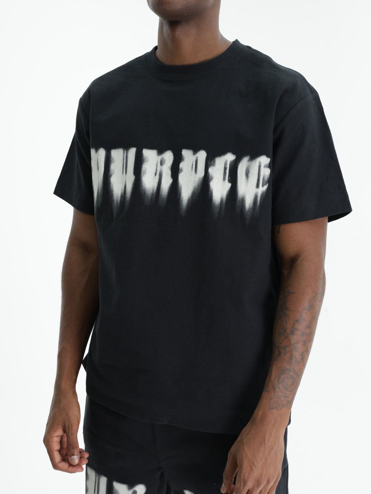Purple T-Shirt Smudged Gothic Black