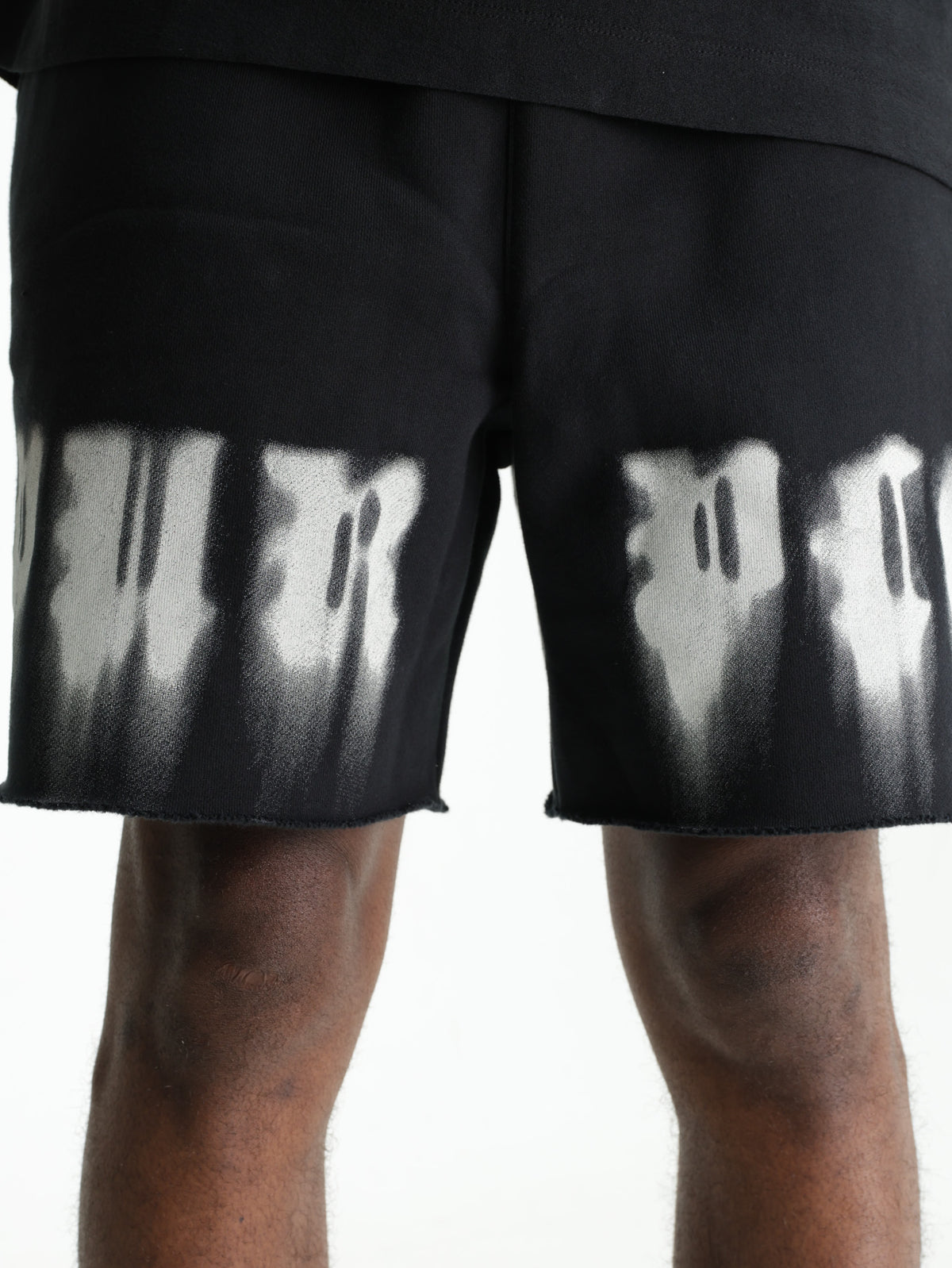 Purple Shorts Smudged Gothic Black