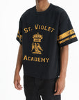 Purple T-Shirt St Violet Stripes Black