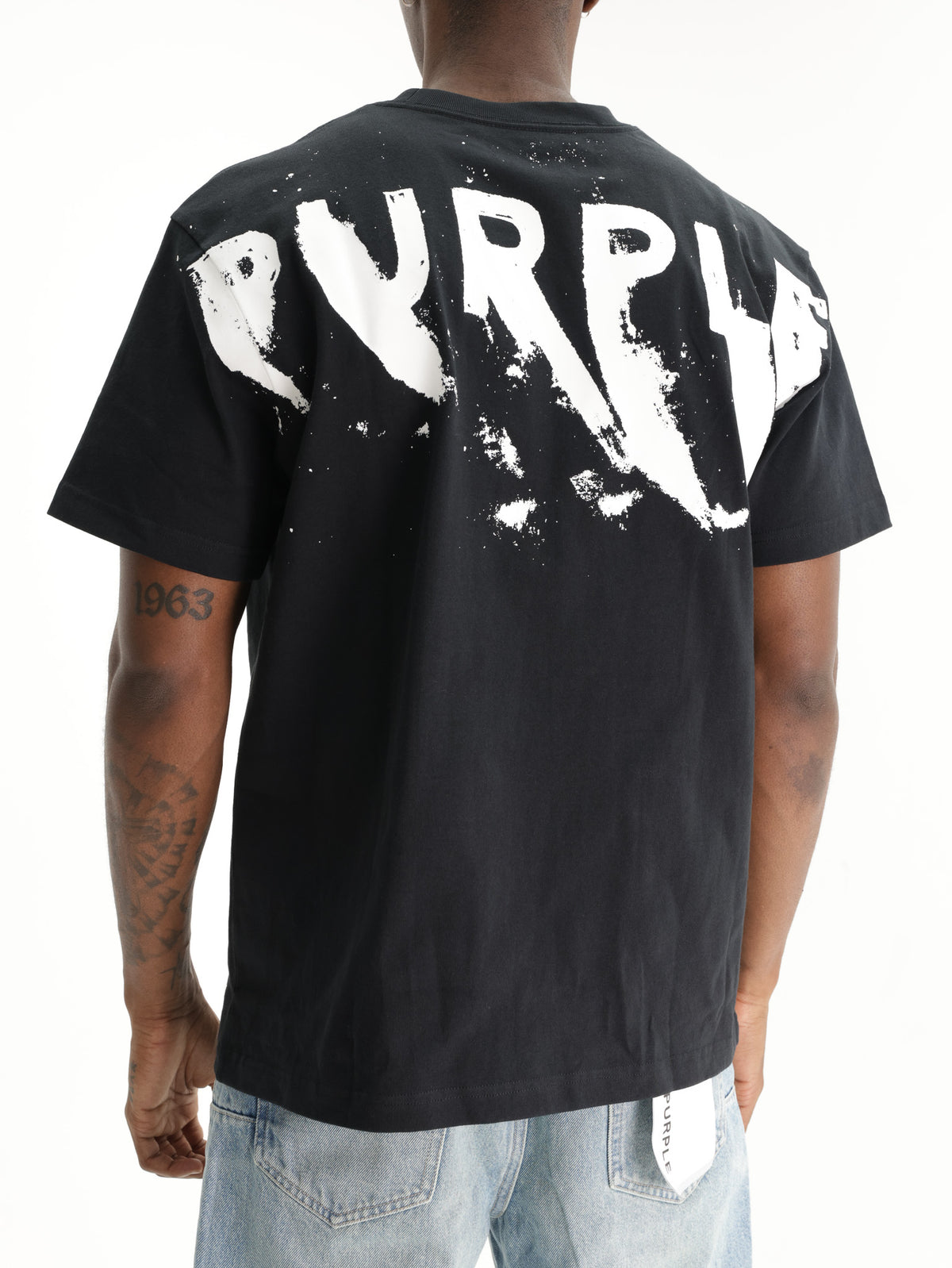 Purple T-Shirt Painted Wordmark Black