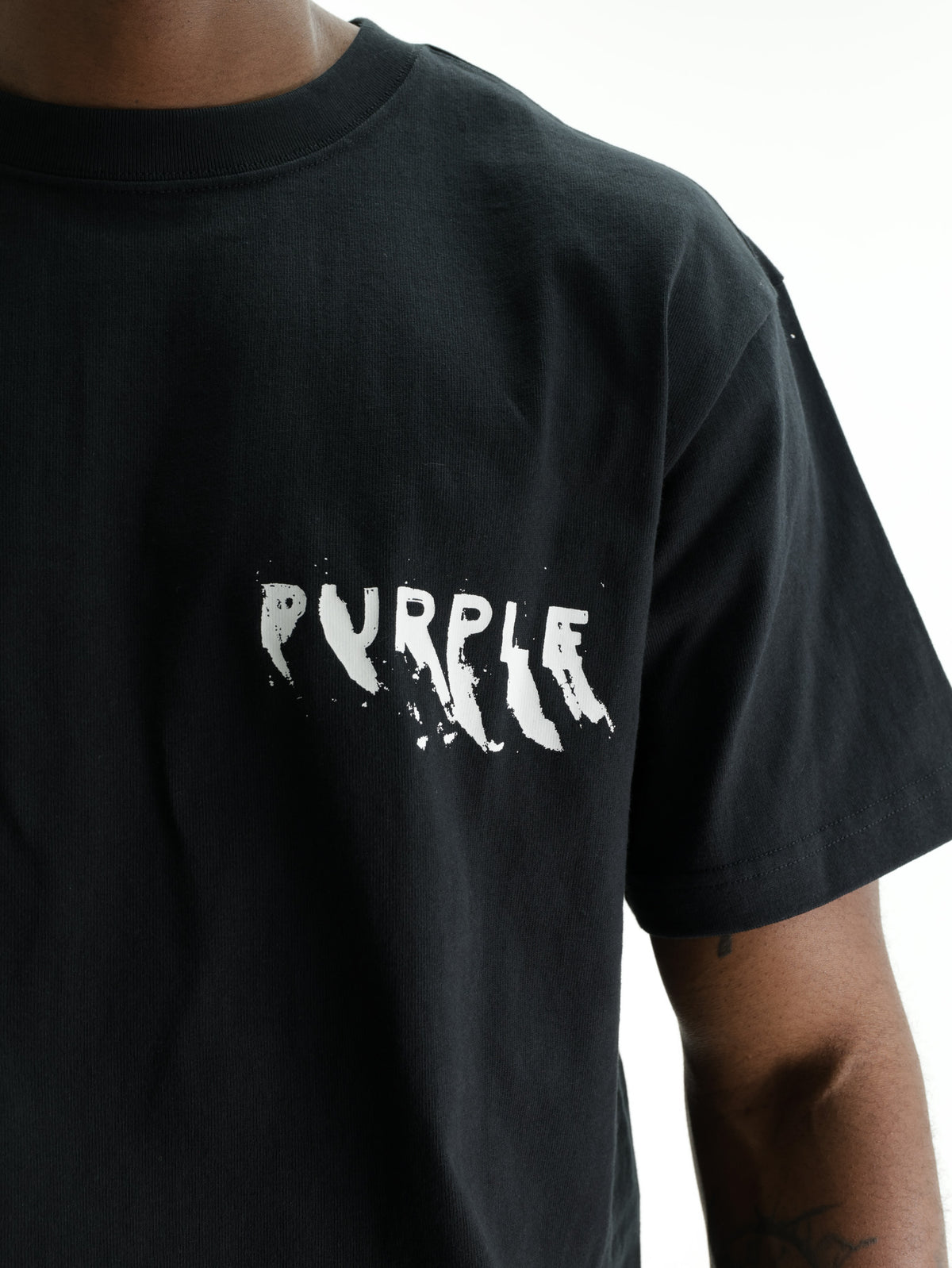 Purple T-Shirt Painted Wordmark Black