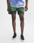 Market Shorts Bliss Mesh Clouds Green-Blue