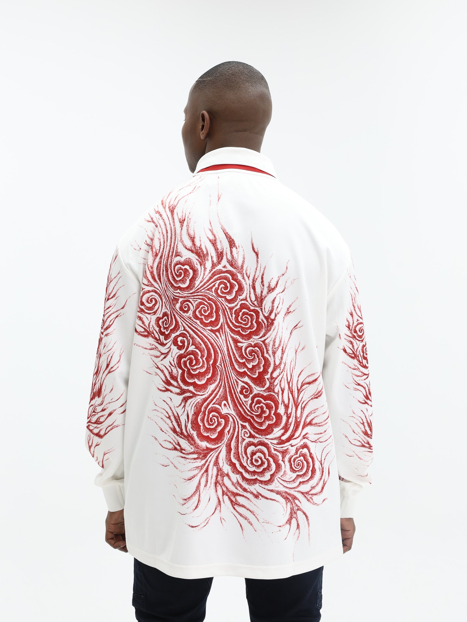 Adidas T-Shirt CW Long Sleeve Y-3 Allover Print Red-White-AL Capone Premium