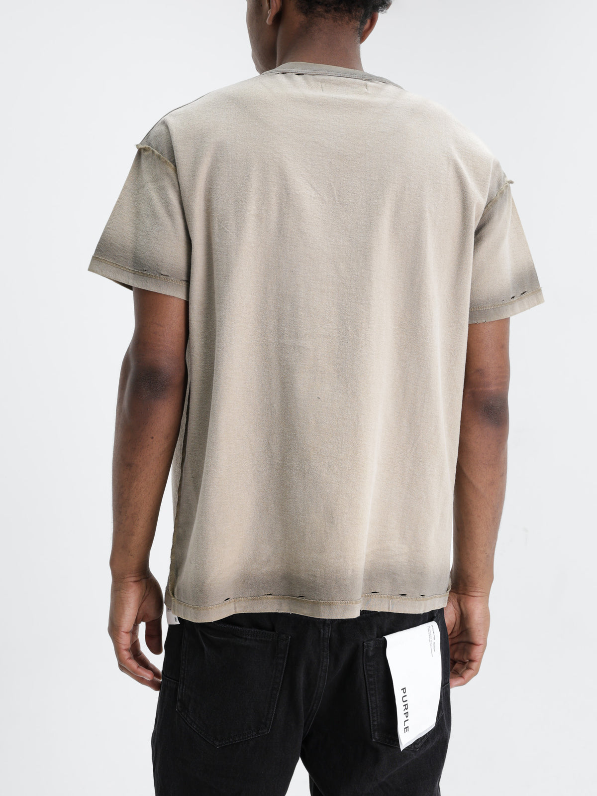 Purple T-Shirt Working Script Khaki