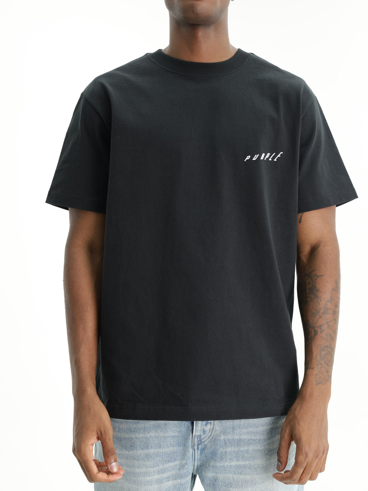 Purple T-Shirt Clean Jersey Black