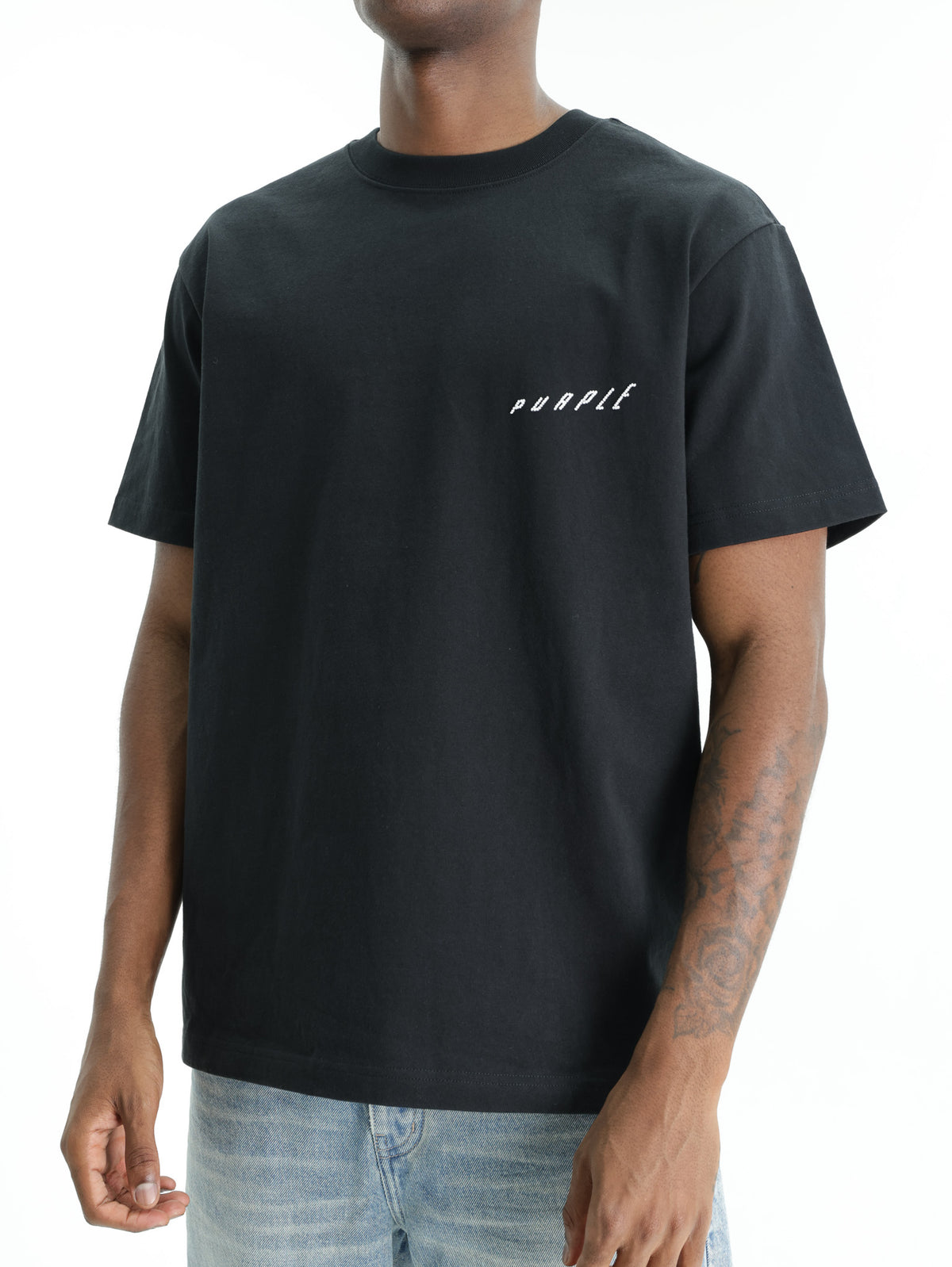 Purple T-Shirt Clean Jersey Black