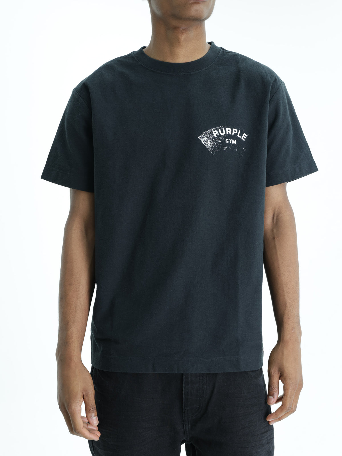 Purple T-Shirt Textured Jersey Black