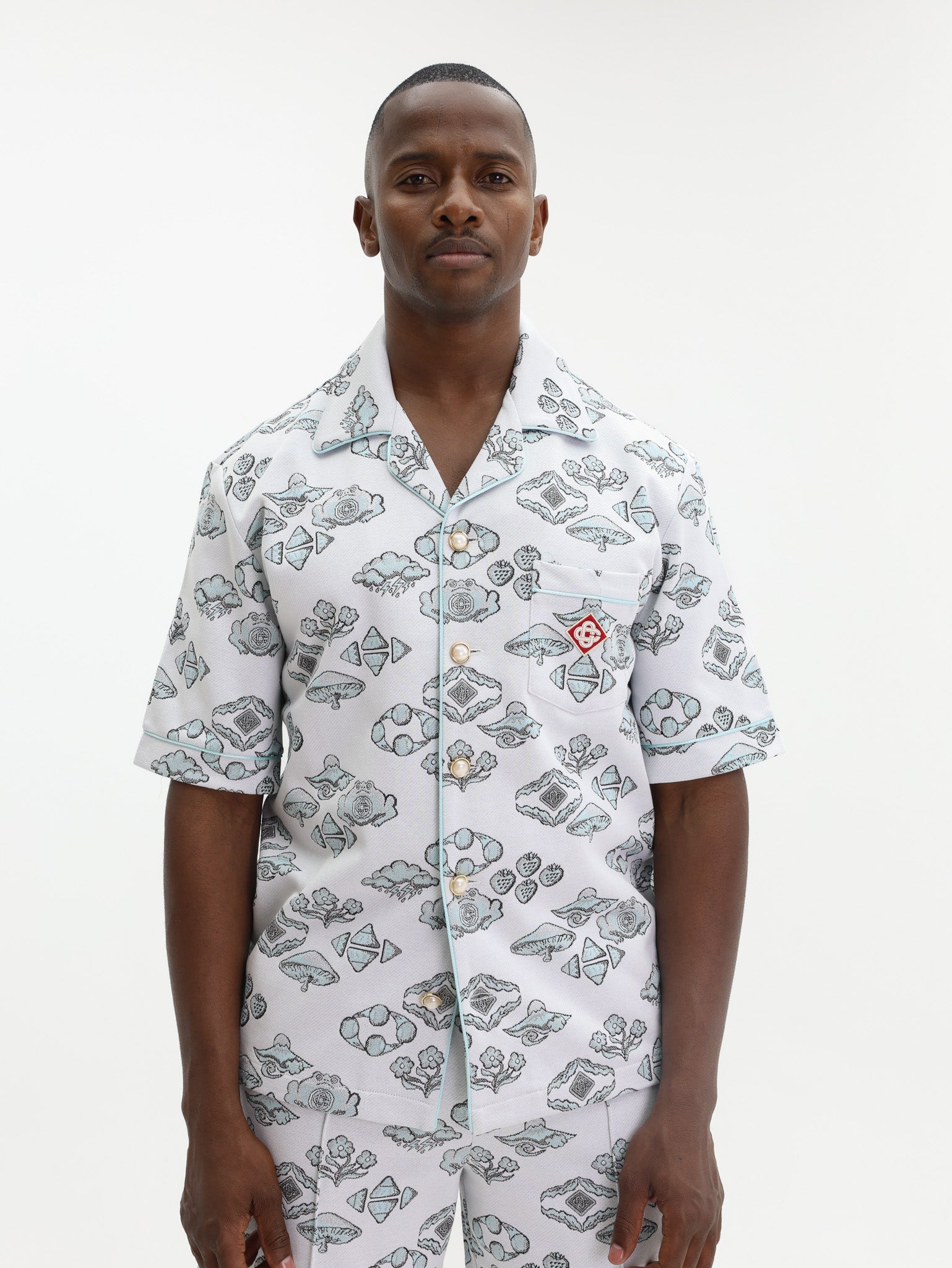 Casablanca Shirt Jacquard Off White-Multi-AL Capone Premium