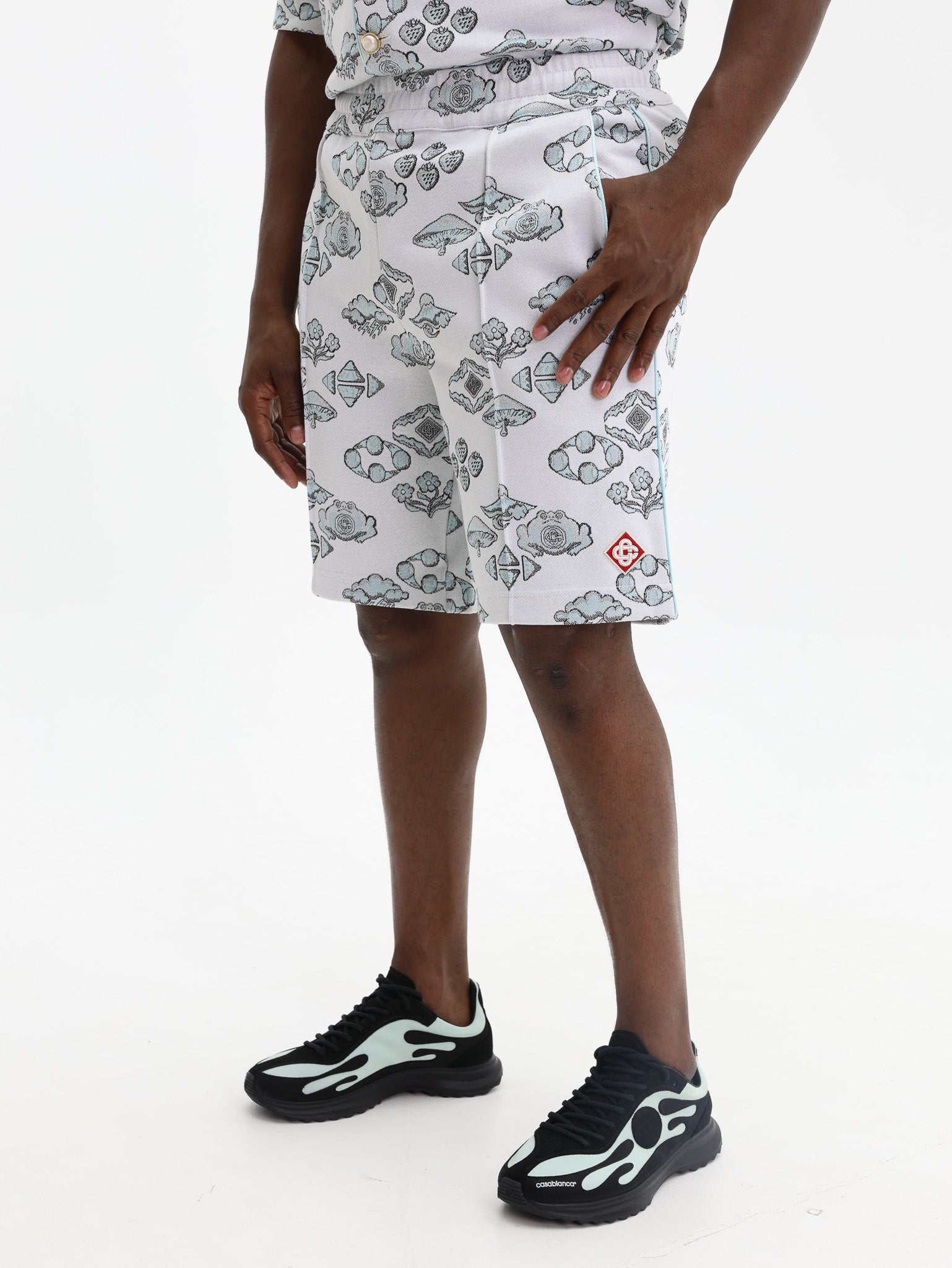 Casablanca Shorts Jacquard Track Off White-Multi-AL Capone Premium