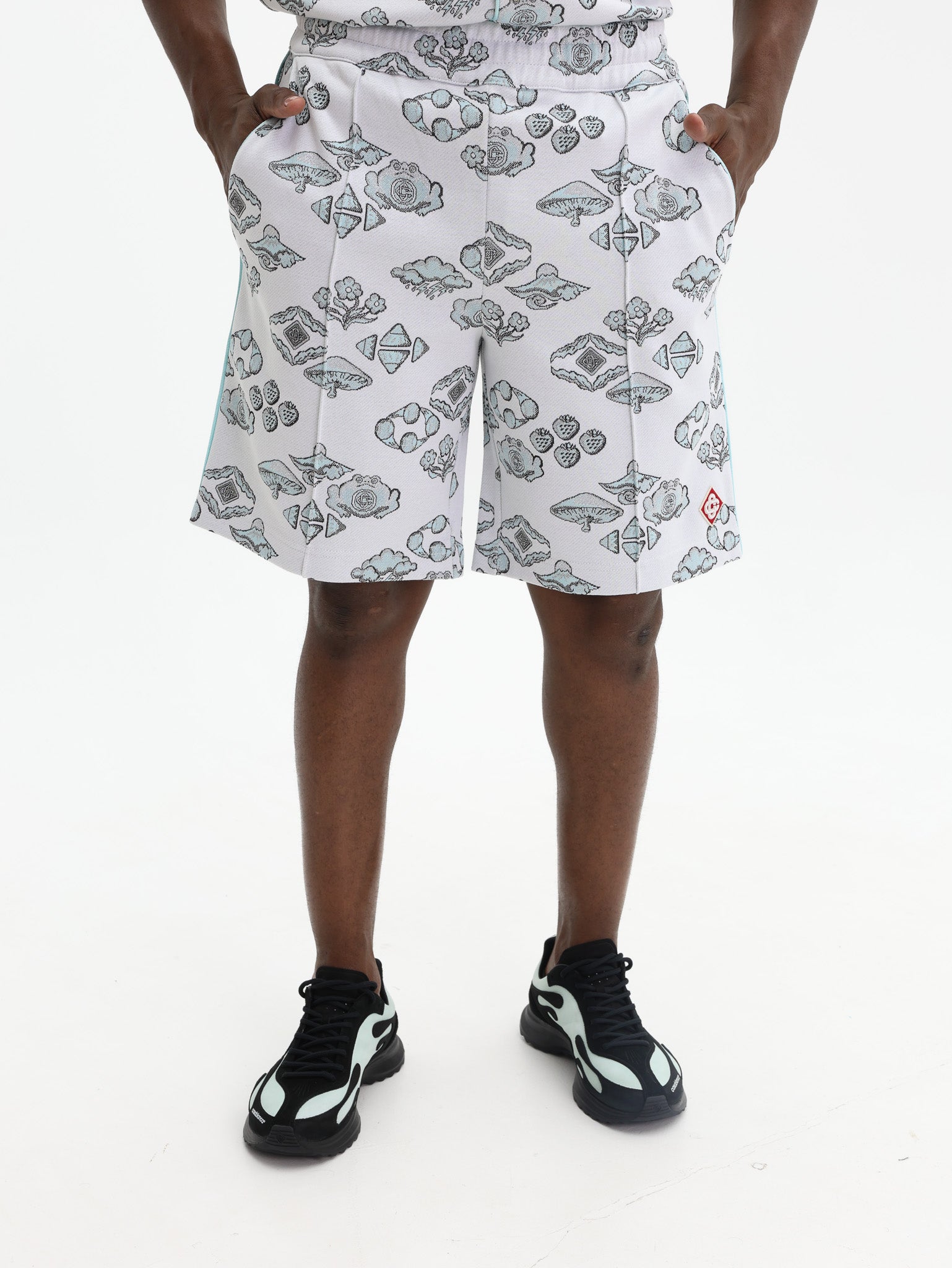 Casablanca Shorts Jacquard Track Off White-Multi-AL Capone Premium