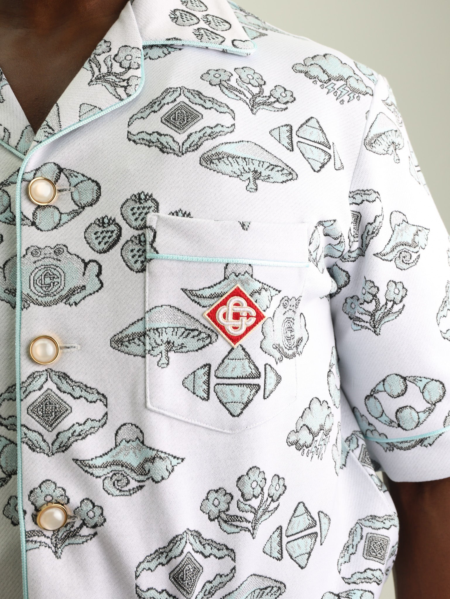 Casablanca Shirt Jacquard Off White-Multi-AL Capone Premium