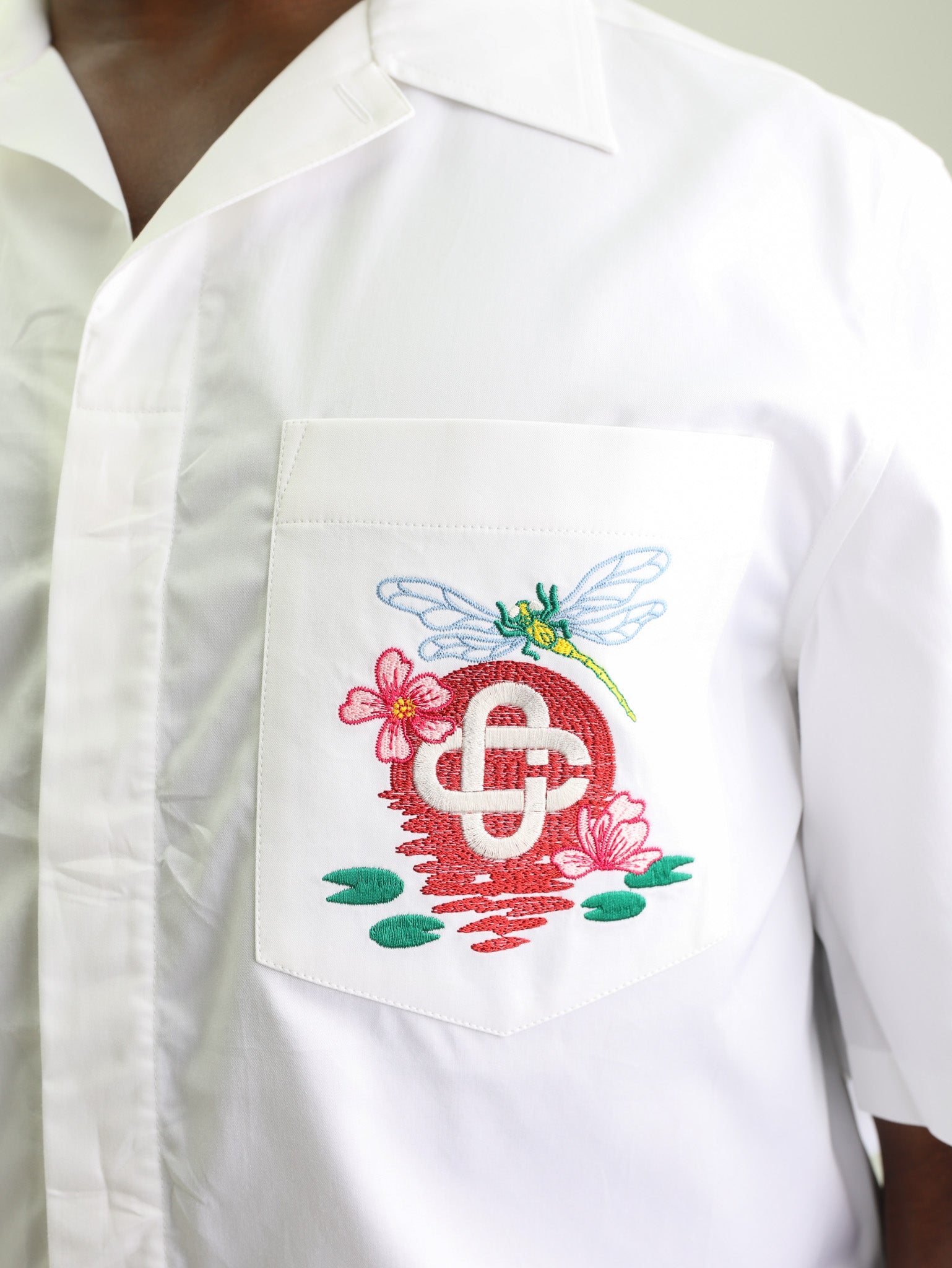 Casablanca Shirt Embroidered Mono Ss Cuban Collar Dragonfly Floral-AL Capone Premium