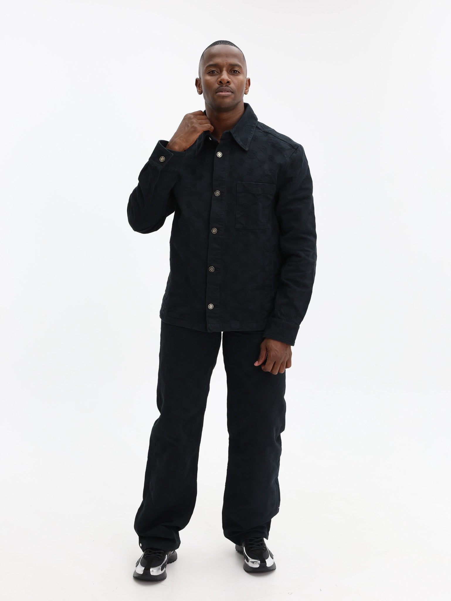 Casablanca Shacket Denim Monogram Black-AL Capone Premium
