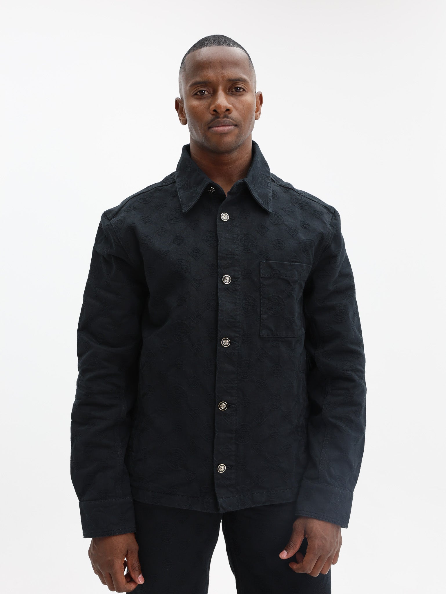 Casablanca Shacket Denim Monogram Black-AL Capone Premium