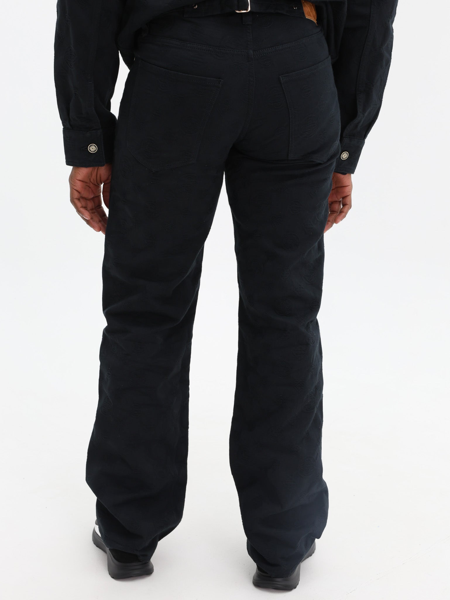 Casablanca Jeans Straight Leg Monogram Black-AL Capone Premium