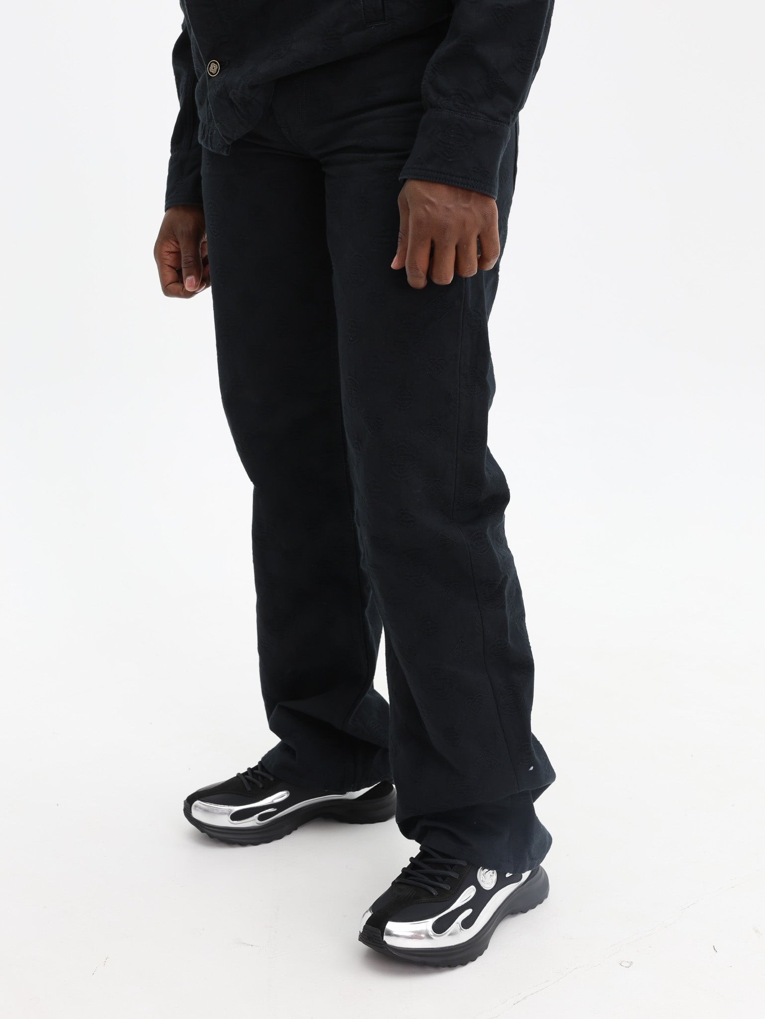 Casablanca Jeans Straight Leg Monogram Black-AL Capone Premium
