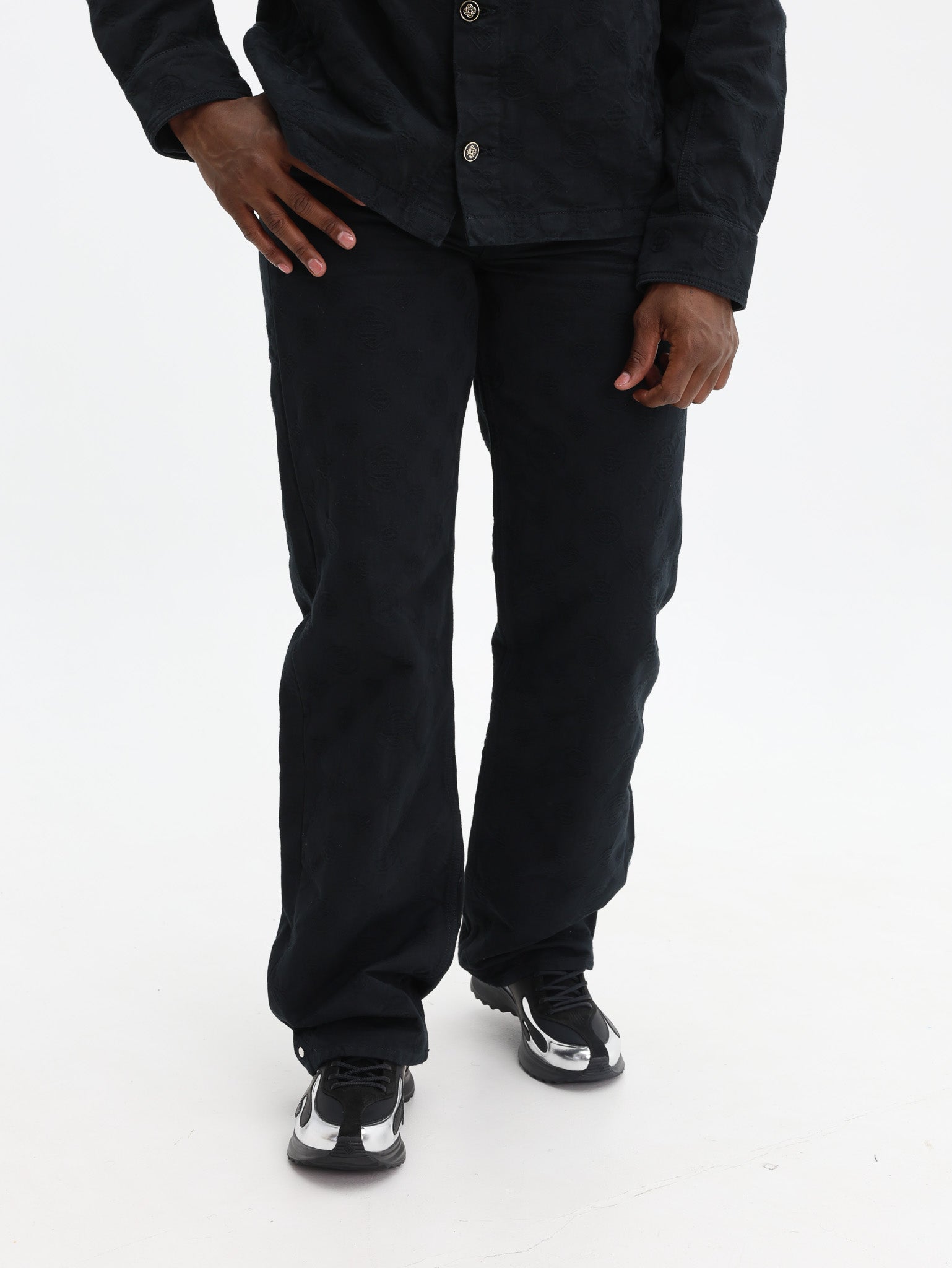 Casablanca Jeans Straight Leg Monogram Black-AL Capone Premium