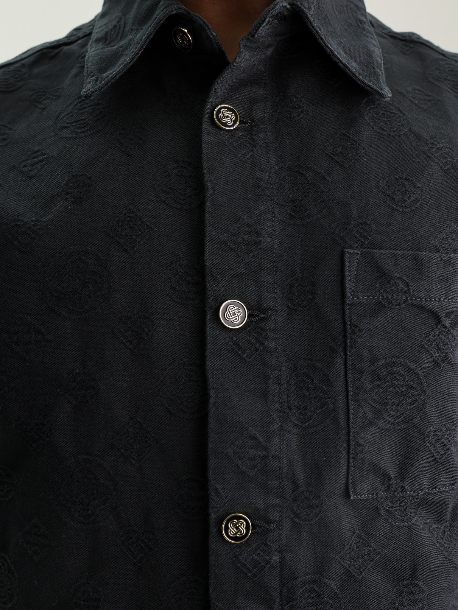 Casablanca Shacket Denim Monogram Black-AL Capone Premium