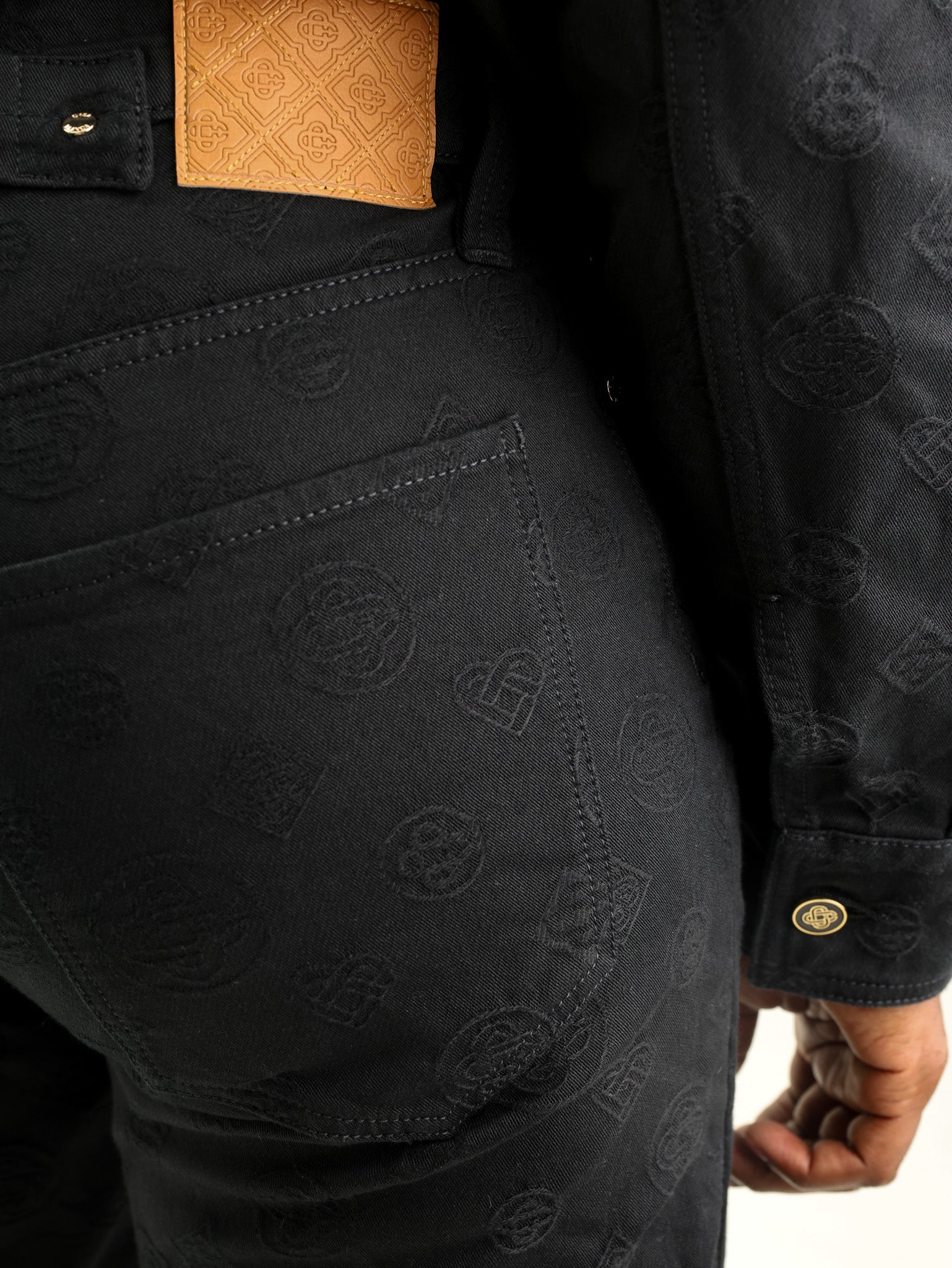 Casablanca Jeans Straight Leg Monogram Black-AL Capone Premium