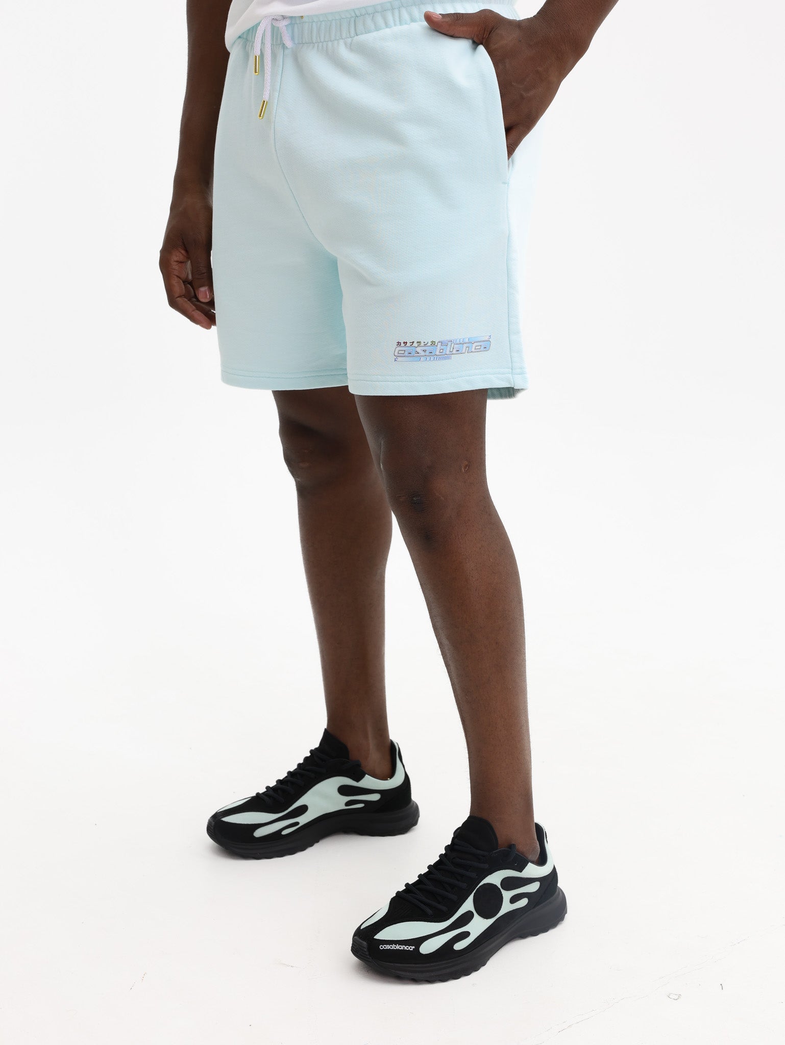 Casablanca Shorts Manga Tennis Ball Printed Pale Blue-AL Capone Premium