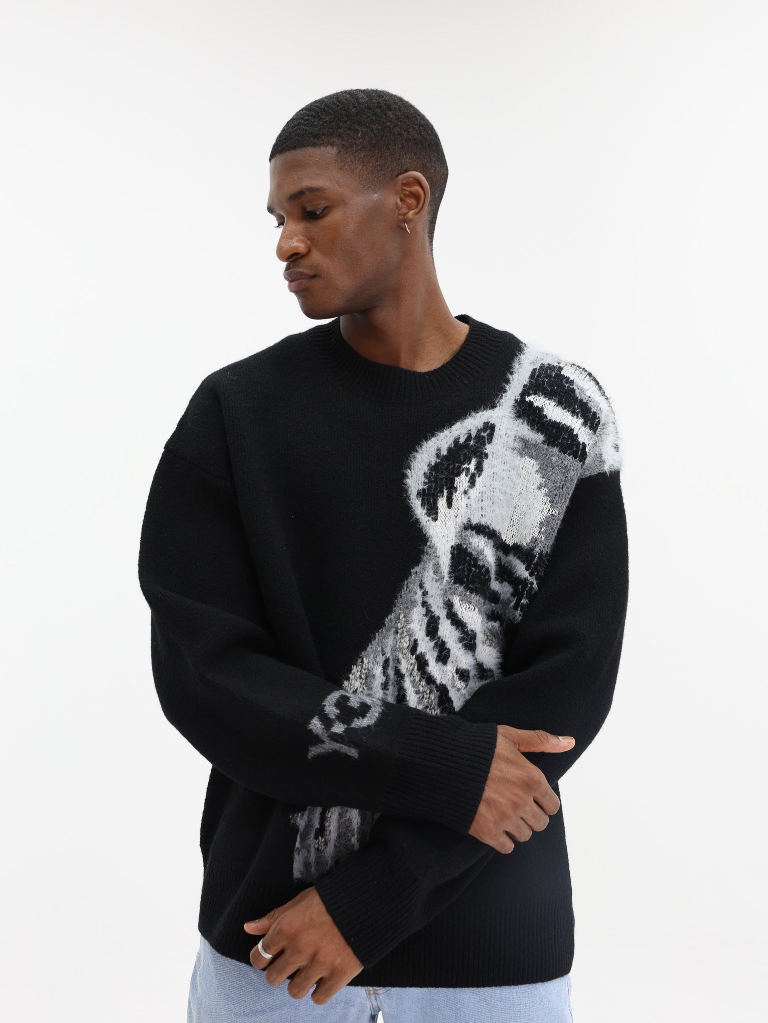 Adidas Sweater Run Knit Y-3 Sleeve Logo Black-AL Capone Premium