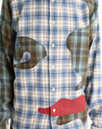 Kidsuper Shirt Patchwork Face Flannel Blue