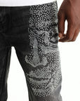 Kidsuper Jeans Rhinestone Face Black
