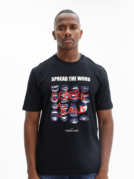 Iceberg T-Shirt Mountain Logo Black - AL Capone Premium