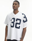 Arte T-Shirt Baseball Print V-Neck White